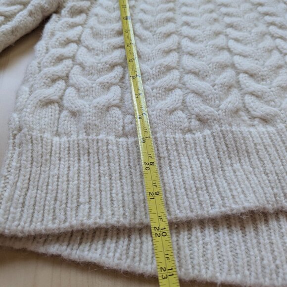 Faherty Frost Cable Knit Chunky Baby Alpaca Wool Made in Peru Coastal Sweater - Picture 11 of 12